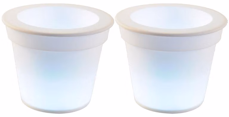 Set da 2 vasi da fiori a LED con pannello solare per l'illuminazione decorativa da esterno