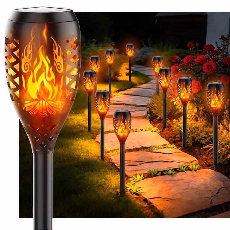 Lampade solari per il giardino, 10 pezzi, luce bianco caldo, tecnologia LED
