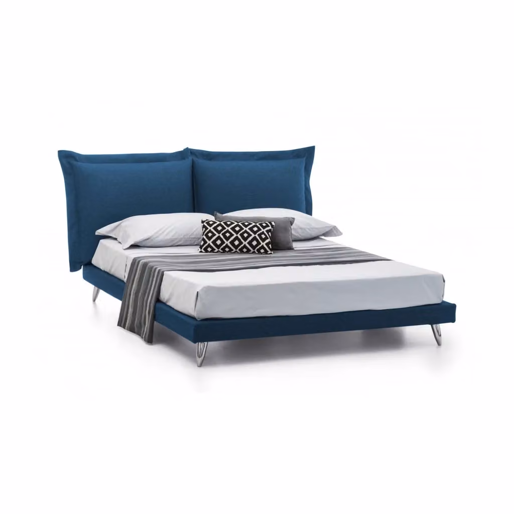 Letto matrimoniale Anatoly Talamo Italia in tessuto blu per materasso 160x200 cm – 2