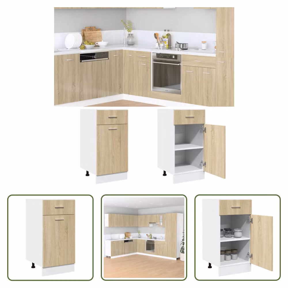 The Living Store cassettiera rovere Sonoma 40x46x81,5 cm materiale in legno
