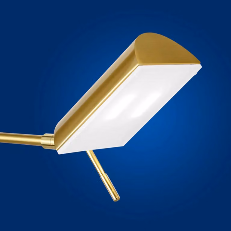 HELL Lampada da scrivania Graz, dimmerabile, Ottone / Oro, Studio / Ufficio, Metallo, Lampada da tavolo LED