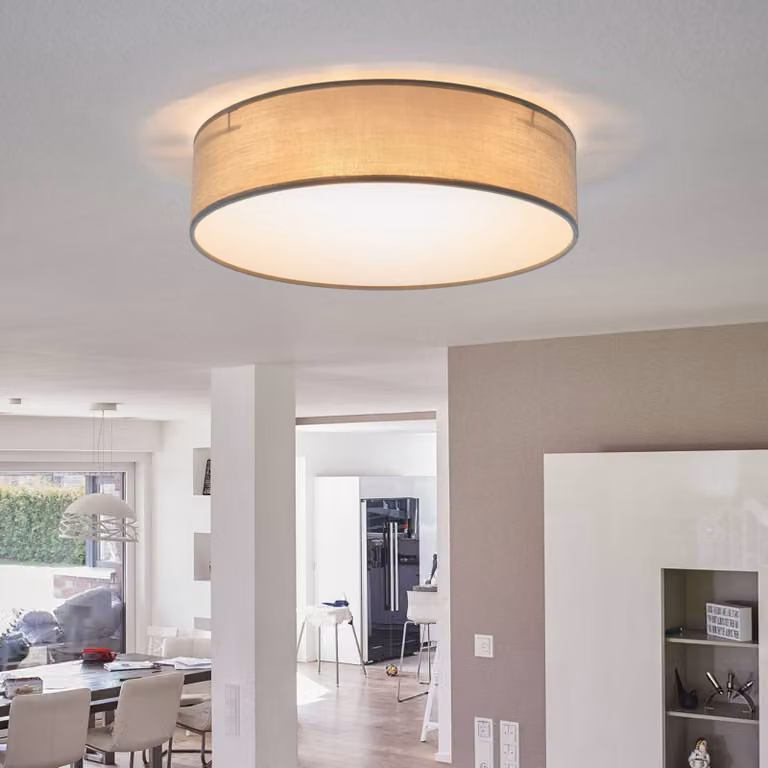 Smartwares Plafoniera soffitto Ceiling Dream, dimmerabile, Alluminio / Grigio / Zincato, Soggiorno / Sala da pranzo, Tessuto / Stoffa / Seta, Moderno, Plafoniera