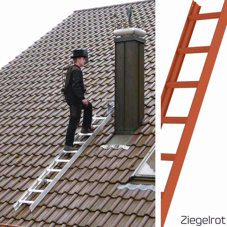 MUNK Günzburger Dachleiter Aluminium Ziegelrot 10 Stufen 2,80m