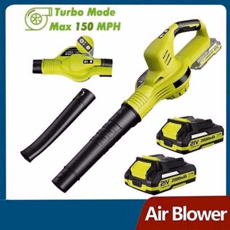 Soffiatore a batteria senza fili, dotato di due batterie – utensile leggero per il giardinaggio, ideale per la pulizia di foglie e polvere