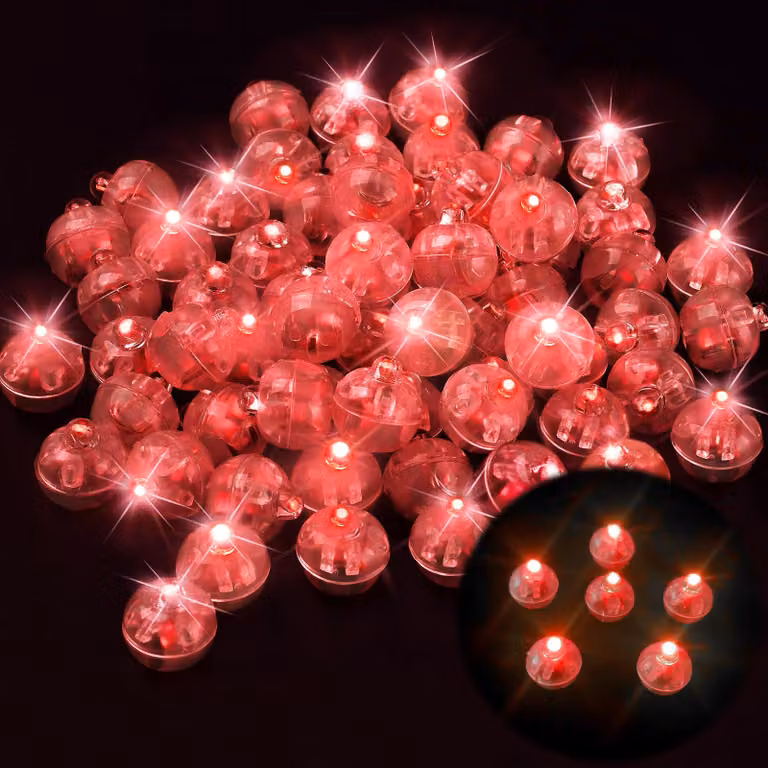 120 mini luci a LED a forma di palloncino, rotonde, lampeggianti, colorate, per feste