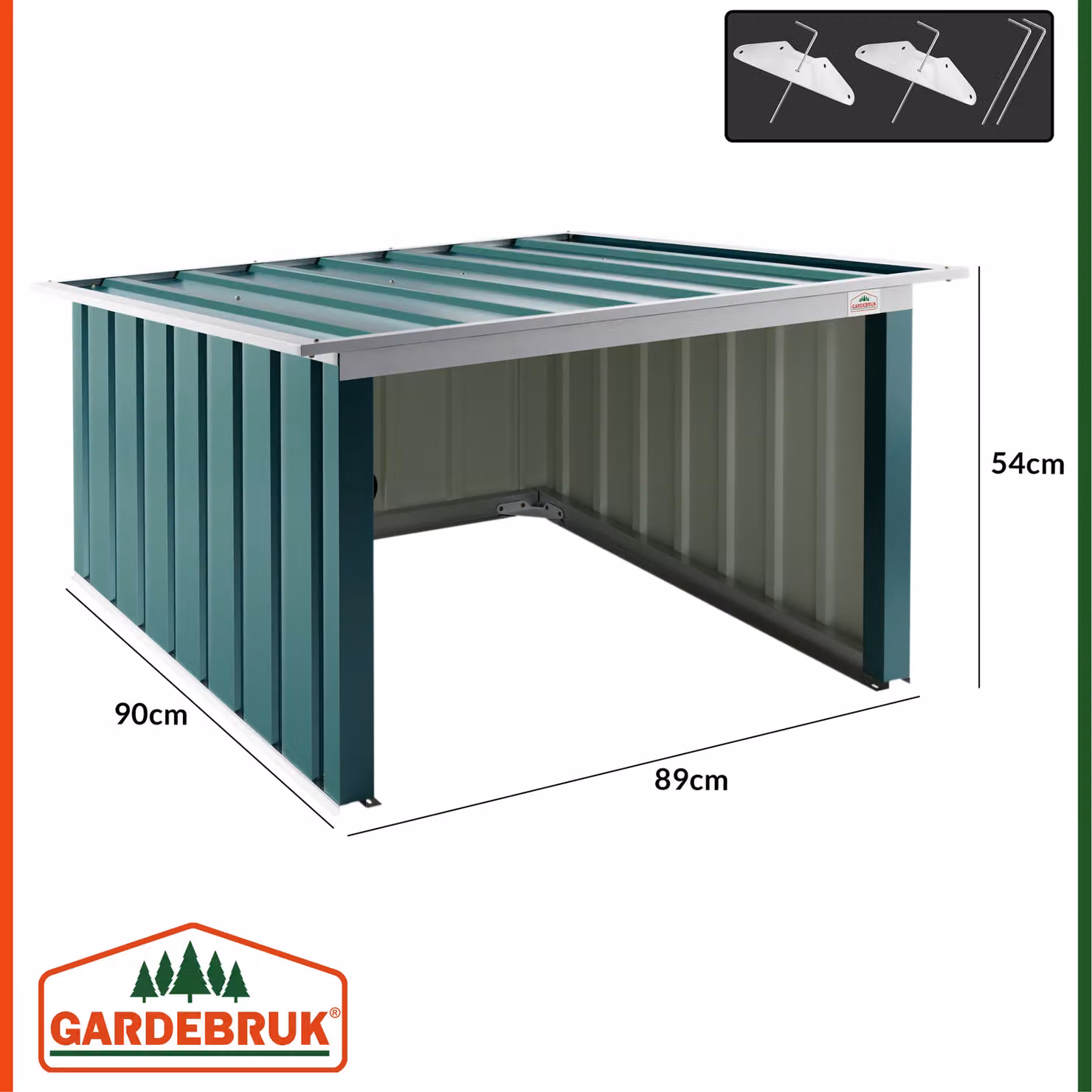 Garage per robot tagliaerba Gardebruk verde con tetto a capanna pieghevole in acciaio zincato e PVC – 4
