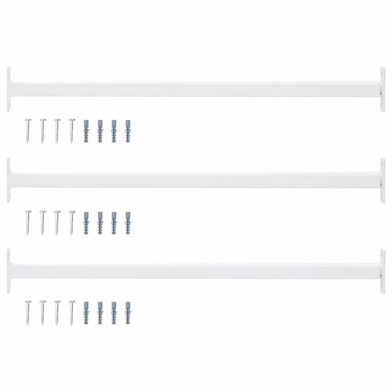 Set di 3 barre di sicurezza regolabili per finestra vidaXL in acciaio, colore bianco, lunghezza: 710 - 1200 mm