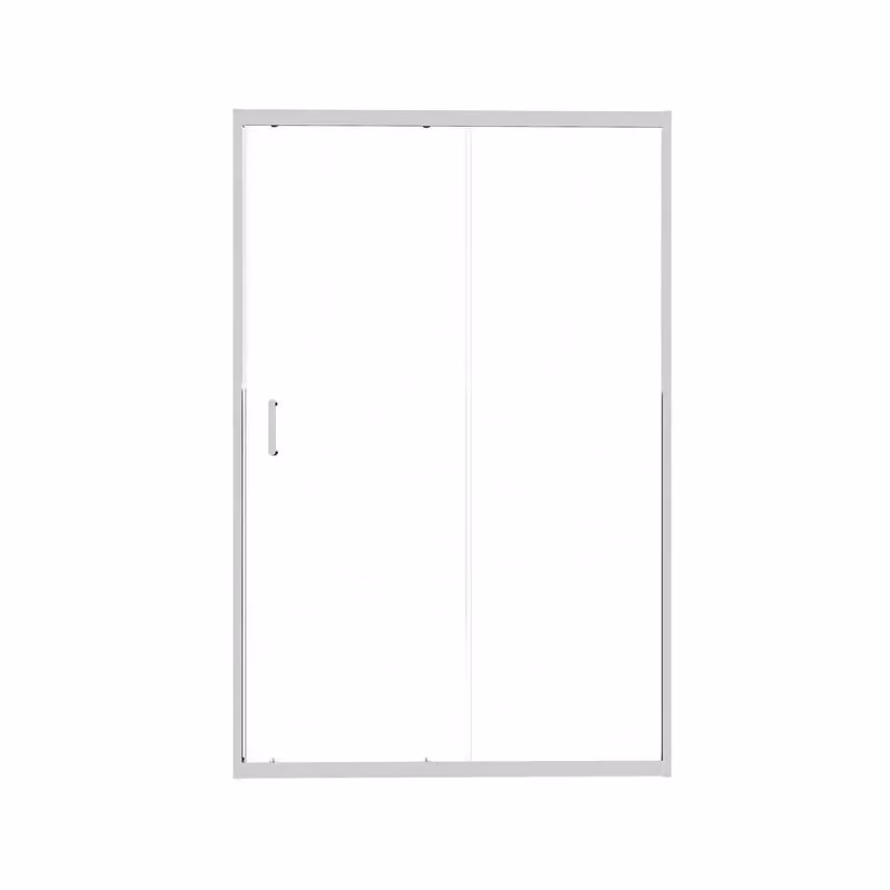 Porta Scorrevole Idrobric in Vetro Trasparente e Alluminio Argento, H 190 cm, L: 138-142 cm, Spessore: 6 mm – 2