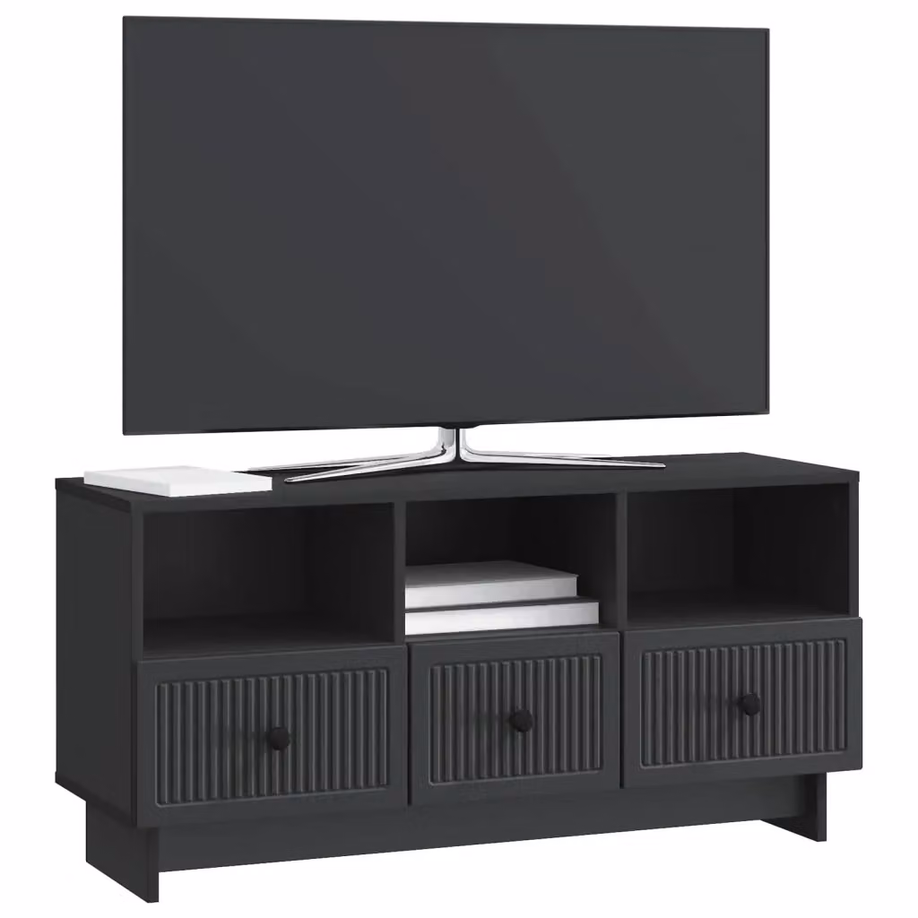 Mobile TV moderno DESIGN IN nero in legno MDF per soggiorno L: 102 cm, P: 34,5 cm, H: 50 cm – 2