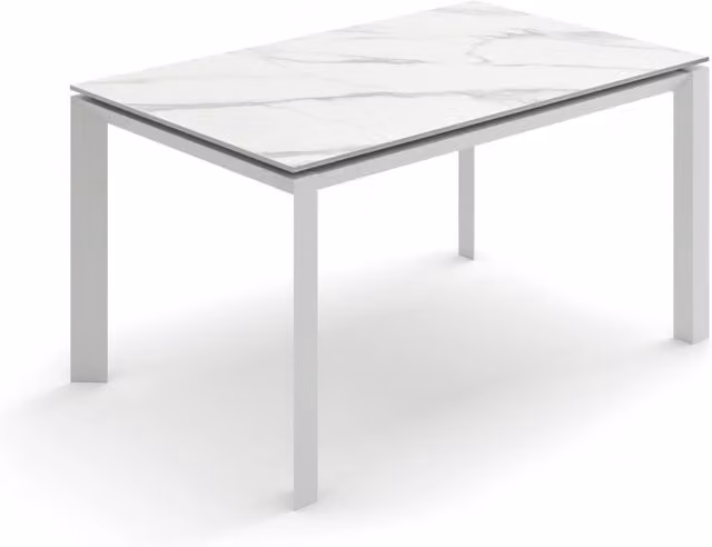 Tavolo Allungabile Account 24 GIORDANOSHOP con Top in Ceramica Effetto Marmo Calacatta Bianco e Struttura in MDF, L/P/H: 90 x 140/220 x 75 cm
