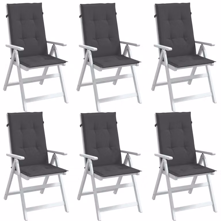 Set di 6 cuscini per schienale alto vidaXL in tessuto antracite mélange, L 120 cm x P 50 cm x H 4 cm
