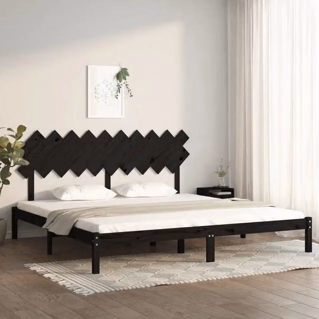 Giroletto Nero in Legno di Pino Massello per Adulti L/P: 200 x 200 cm