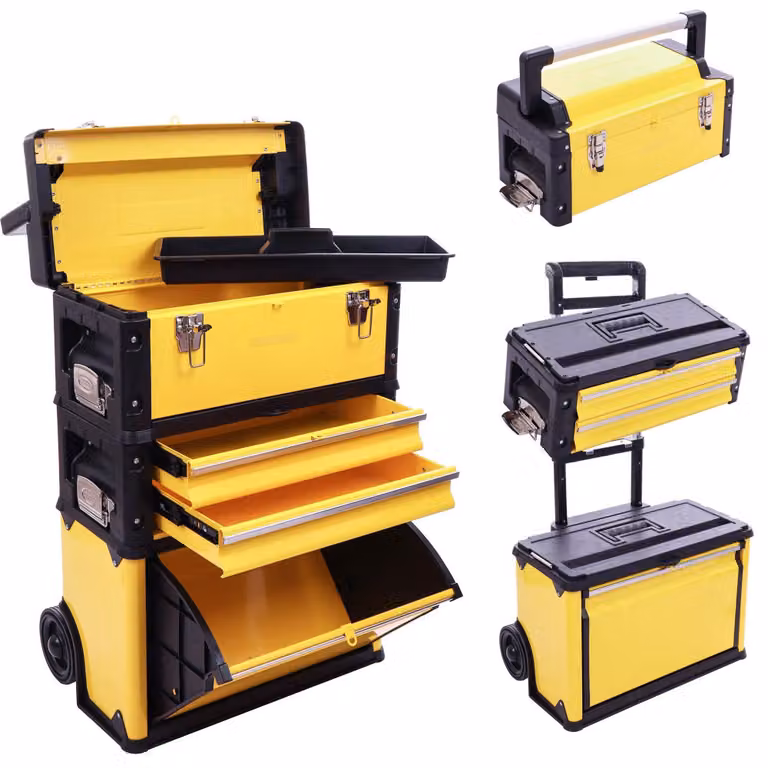 Carrello portautensili funzionale chePoliuretanoessere suddiviso in 3 segmenti separati.