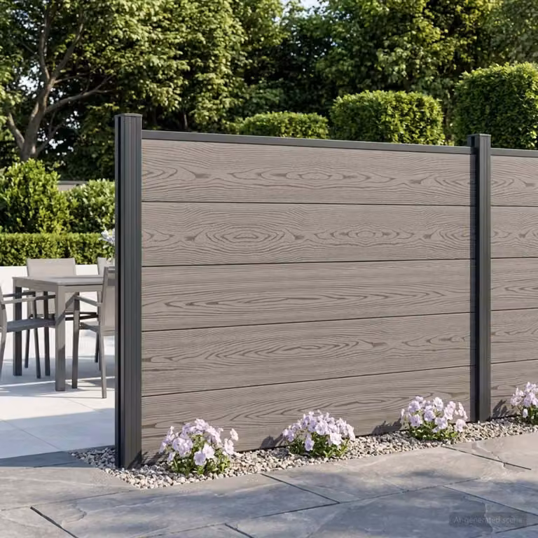 Maison Exclusive - Set da esterno 180 x 105 cm, realizzato in WPC (legno-plastica composita) e alluminio, colore grigio