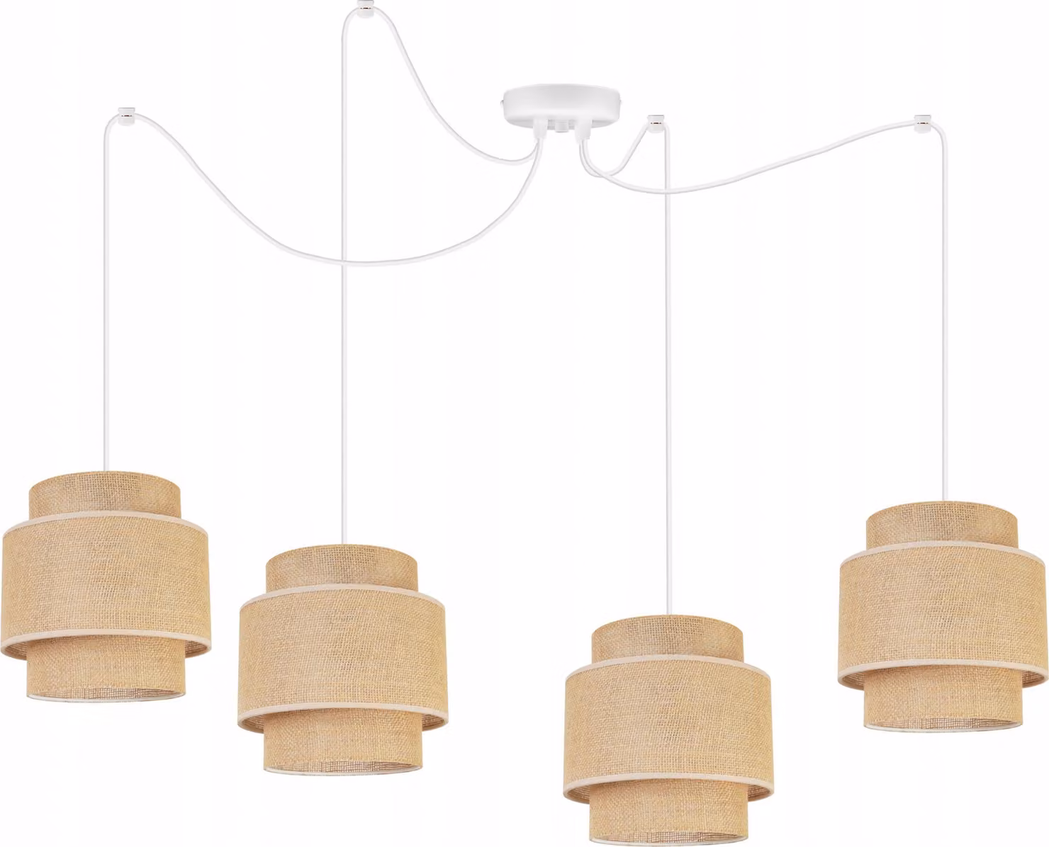 Lampada a sospensione, lampadario da soffitto, paralume, Boho Juta