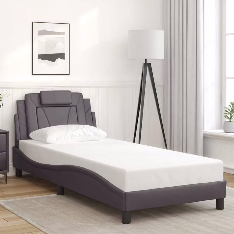 vidaXL Giroletto Viana senza Materasso in Similpelle Crema L/P/H: 90 x 200 cm