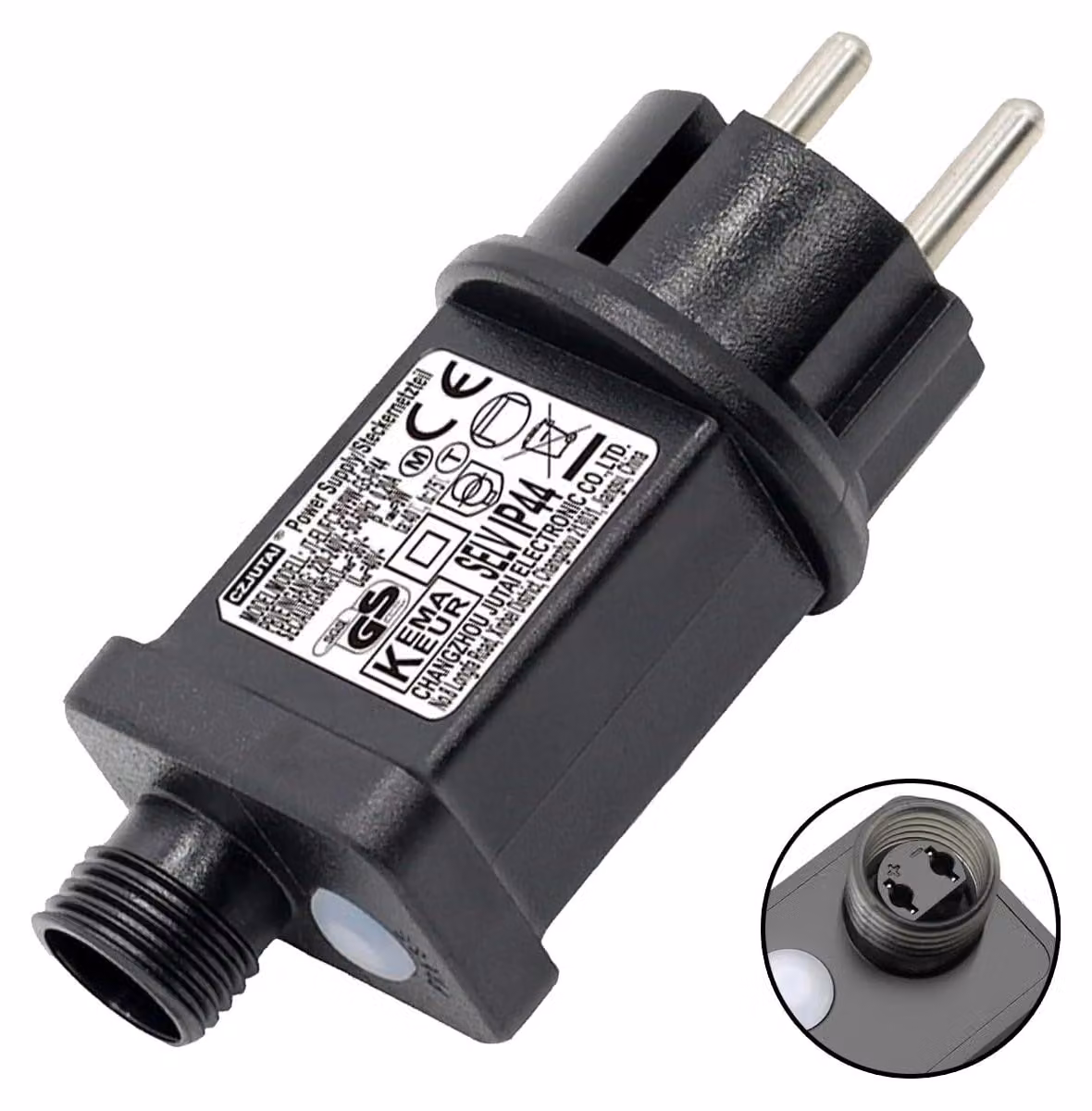 Trasformatore per luci a catena, 31V, 6W, con 8 prese e timer, grado di protezione IP44