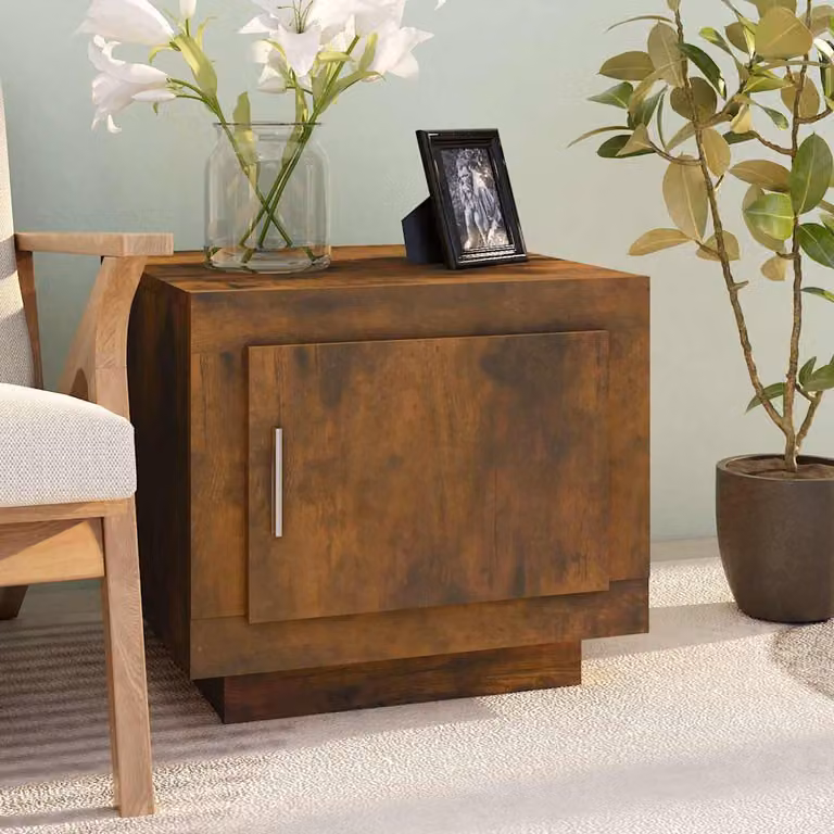 vidaXL Tavolino da Salotto Moderno in Legno Multistrato Rovere Fumo, L 51 x P 50 x H 45 cm