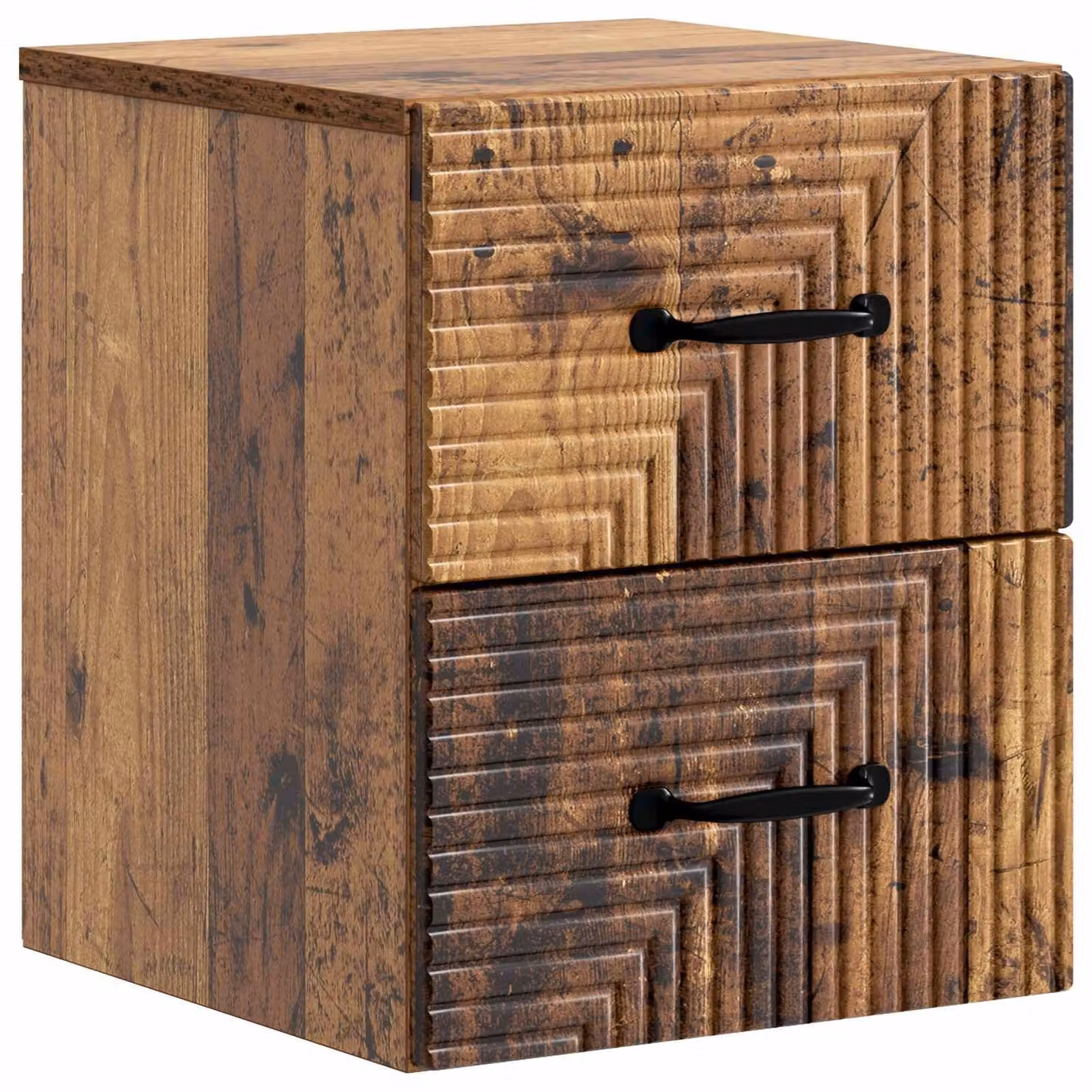 Mobiletto da notte a muro Legno antico 34,5 x 33 x 40 cm