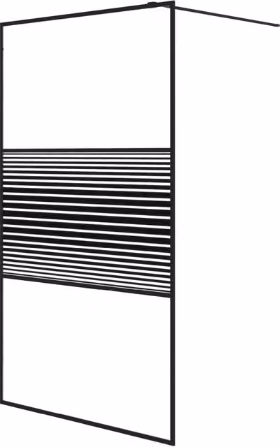 Parete Doccia Walk in Nero 115x195 cm Vetro Trasparente ESG CFW2740816