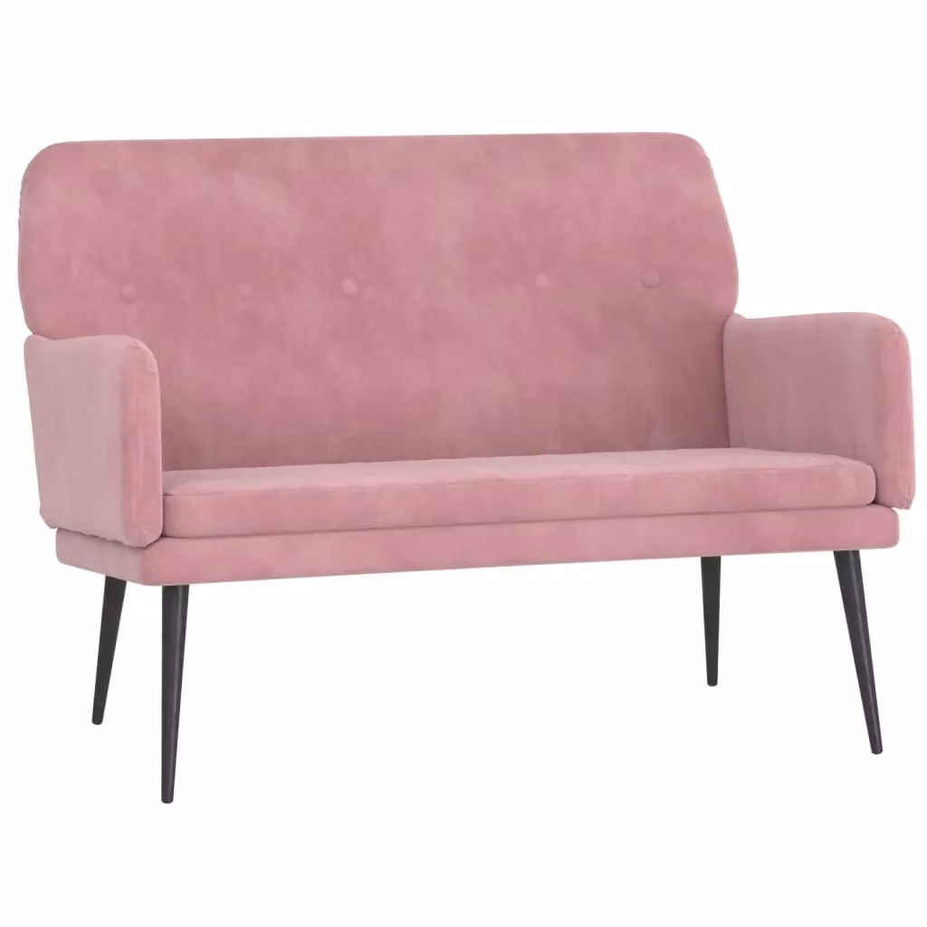 Panca-Sgabello Design Mania Rosa in Velluto con Struttura in Metallo L: 108 cm, P: 79 cm, H: 79 cm – 2