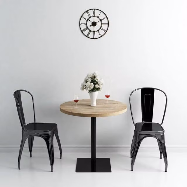 Tavolo Bistrot Rotondo vidaXL in MDF e Metallo Colore Marrone L: 80 cm, H: 75 cm – 1