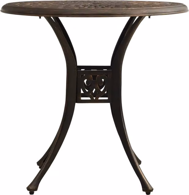 Tavolo da giardino rotondo in alluminio pressofuso color bronzo L: 78 cm, P: 78 cm, H: 72 cm