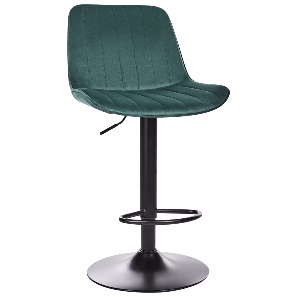 Set di 2 sedie da bar BELIANI in velluto verde con gambe in acciaio nero opaco per cucina e soggiorno moderno – 2
