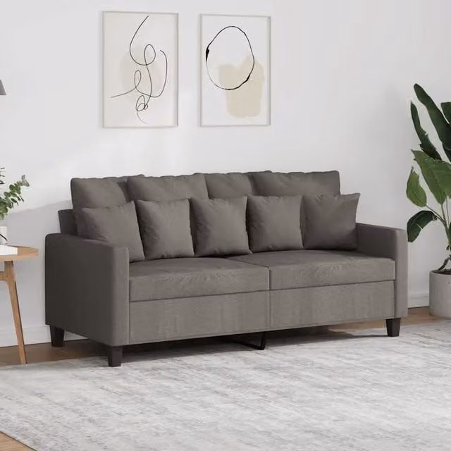 Divano a 2 Posti-Sofa 2 Posti Tortora 140 cm in Tessuto 357756