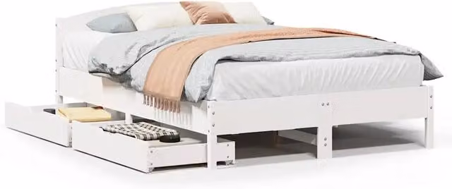 Letto matrimoniale | Letto per adulti | Letto senza Materasso Bianco 160x200 cm Legno Massello di Pino