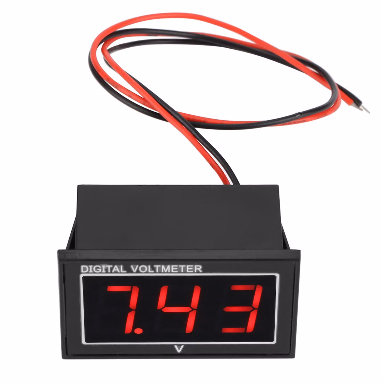 1 pezzo digitale con display a LED da 0,56 pollici, voltmetro impermeabile, voltmetro DC (5-130 V, rosso)