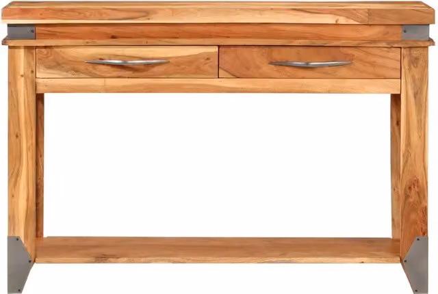 Tavolo Console vidaXL in Legno di Acacia Marrone L: 110 cm, P: 34 cm, H: 74 cm – 1