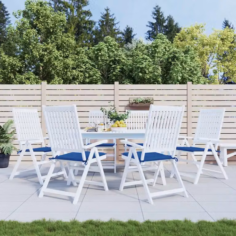 Set di 6 cuscini per sedia vidaXL in tessuto Oxford blu, impermeabili e traspiranti, L 50 x P 50 x H 3 cm