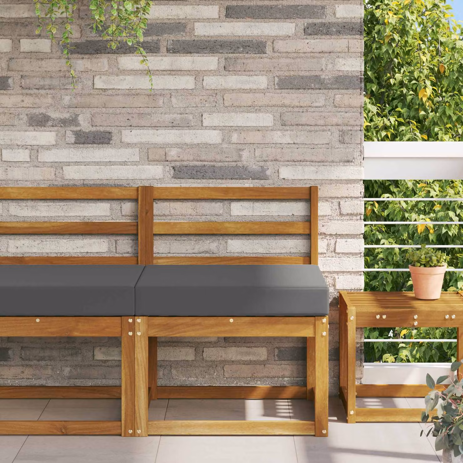 vidaXL Cuscino quadrato per divano da esterno in poliestere Antracite L 60 cm x P 60 cm x H 60 cm