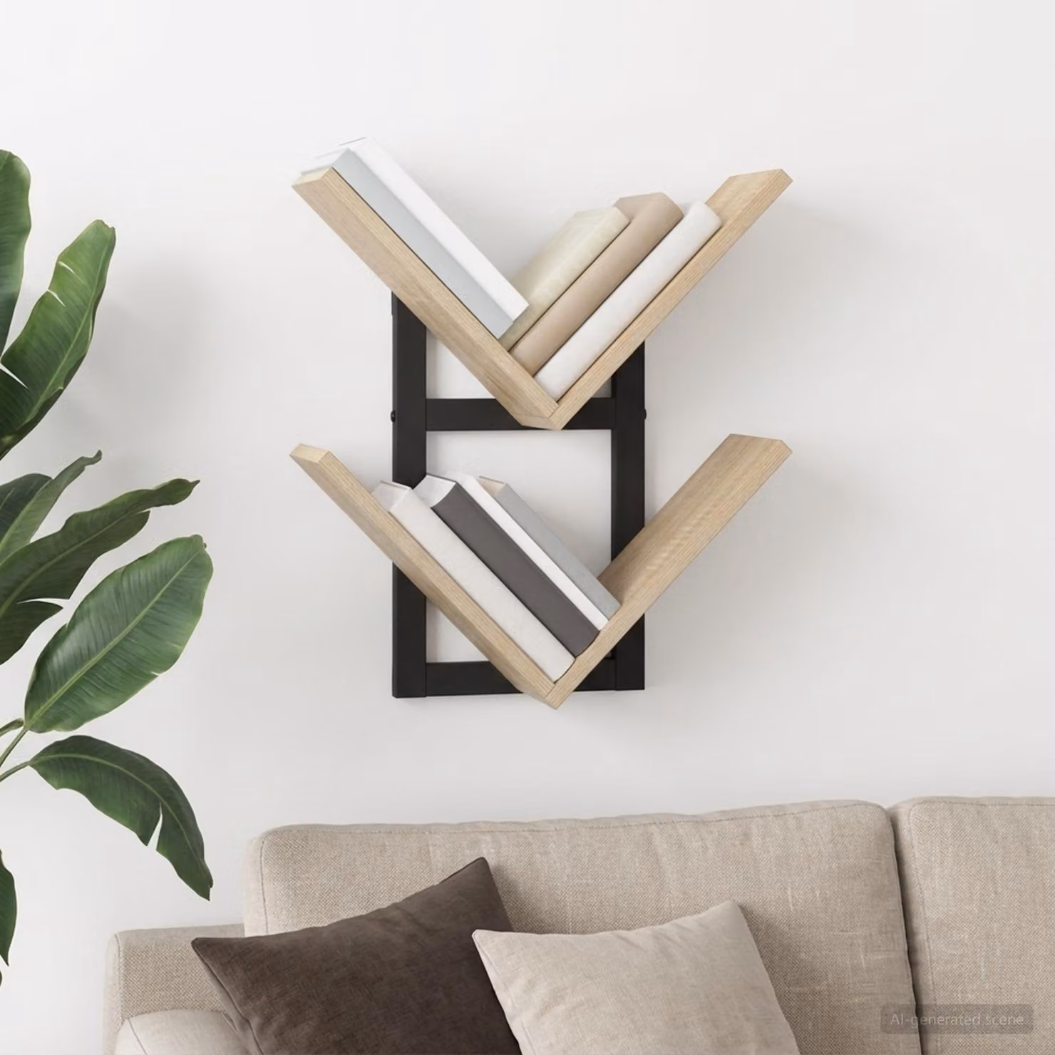 vidaXL Mensola a muro flottante moderna in legno marrone L 43 cm x P 15 cm x H 47 cm
