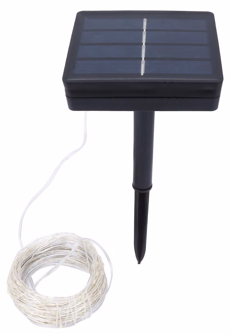 Catena luminosa solare a 300 LED, IP44, impermeabile, per esterni, giardino, cortile, decorazioni, bianco caldo, 32 m