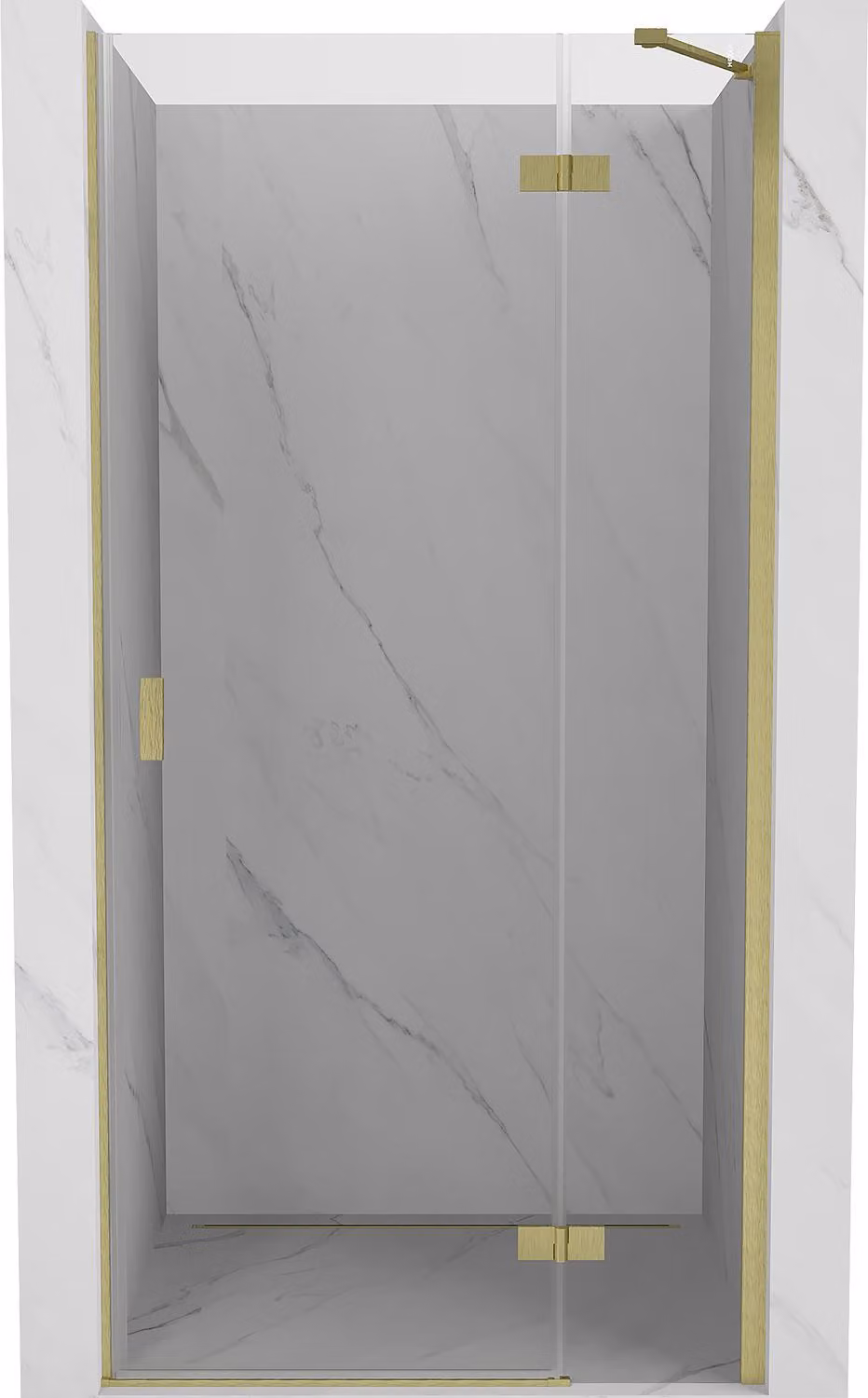 Mexen Mist-H porta doccia a battente destra 90 cm, trasparente, oro spazzolato - 8A5-090-000-55-00-P