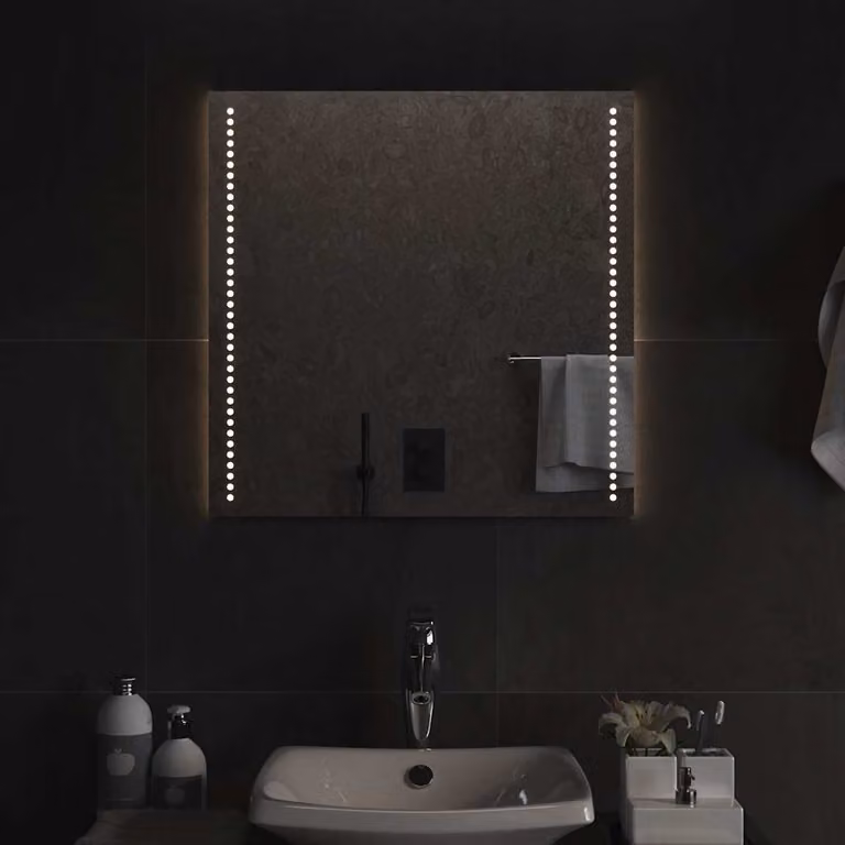 Specchio da bagno moderno vidaXL con luci LED, L 60 cm x H 60 cm