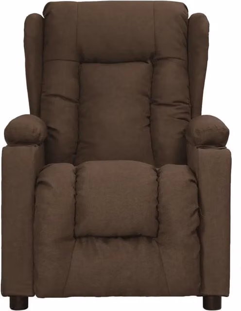Poltrona Reclinabile in Tessuto Marrone 339052