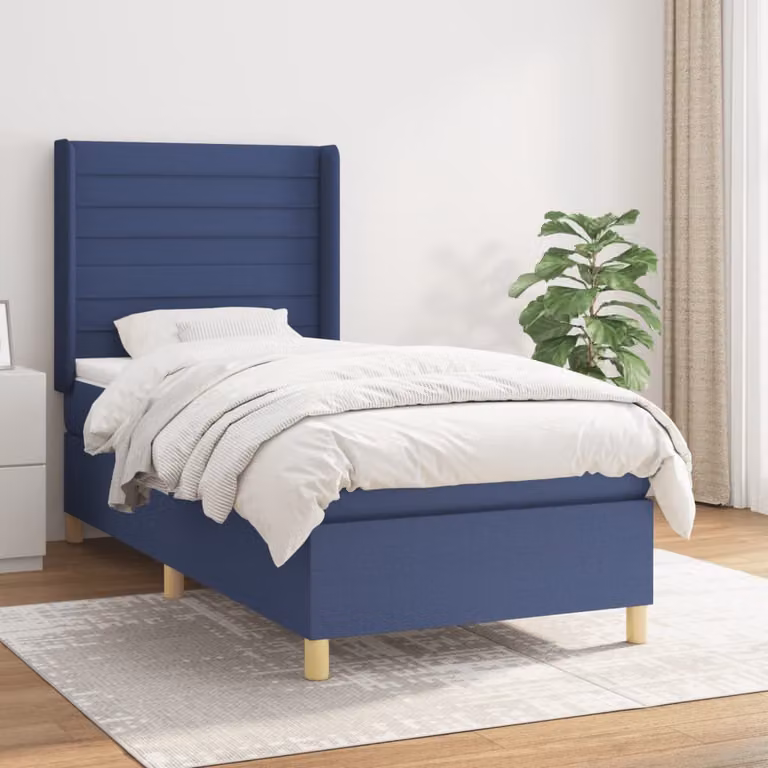 Maison Exclusive - Giroletto a Molle con Materasso Blu 80x200 cm inTessuto