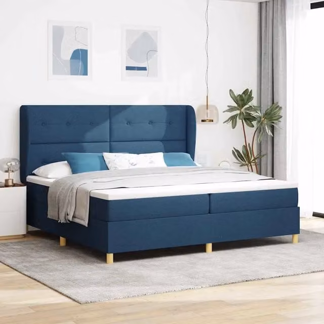Letto ibrido con testiera in tessuto blu vidaXL L: 200 cm, P: 200 cm, H: 280 cm