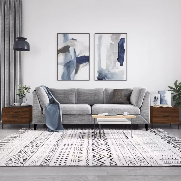 Set di 2 tavolini da salotto vidaXL in legno e metallo, colore rovere marrone, L/P/H: 50 x 50 x 40 cm