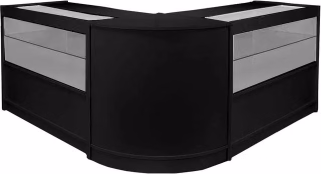 Set di Banconi Espositivi Gemini Monster Shop Nero con Vetro L/P/H: 120 x 60 x 90 cm + 60 x 60 x 90 cm a L