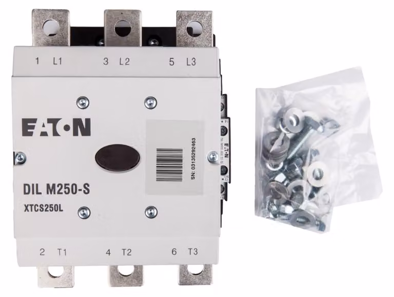 Contattore di potenza Eaton, 380 V 400 V 132 kW, 2 S, 2 Ö, 220 - 240 V 50/60 Hz, azionamento a corrente alternata, collegamento a vite 274190