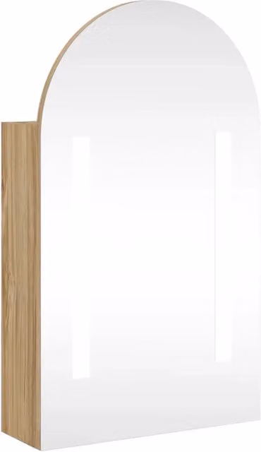 Armadietto da bagno con specchio LED design pulito da parete 42 x 13 x 70 cm con ripiani regolabili in legno di rovere 02_0047276