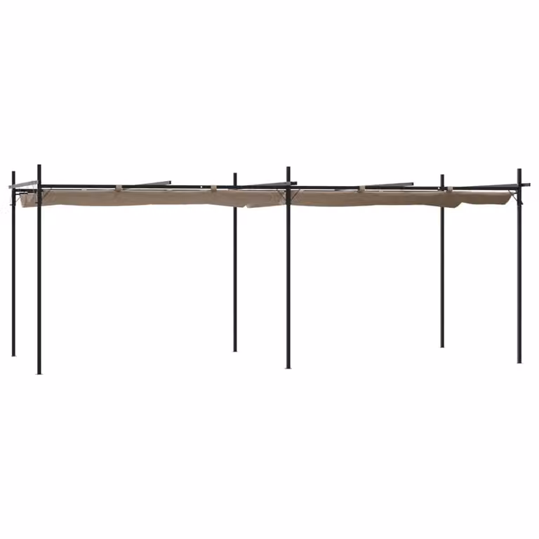 Pergola con Tetto Retrattile Tortora 589x292x230 cm