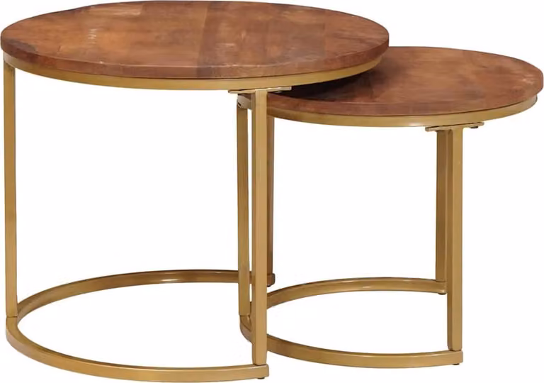 Tavoli da Caffè Nido 2 pcs Legno massello di mango e acciaio