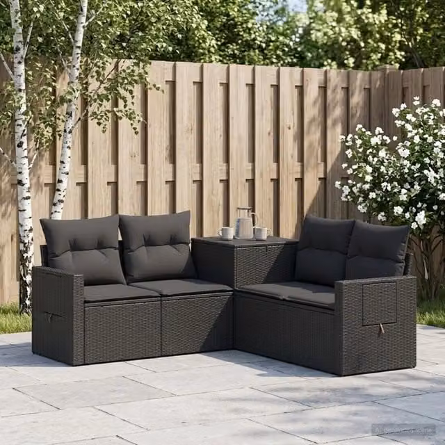 Set di divani 5 pz Nero 179 x 179 x 85 cm 3447871