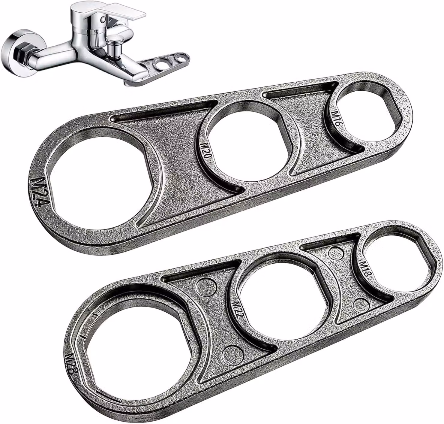 Kit di chiavi per ventilazione, 6 in 1, in acciaio inossidabile, per filettature da M16 a M28, multifunzione