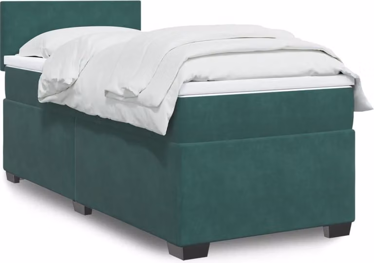 Maison Exclusive - Giroletto a Molle con Materasso Verde Scuro 90x200 cm Velluto